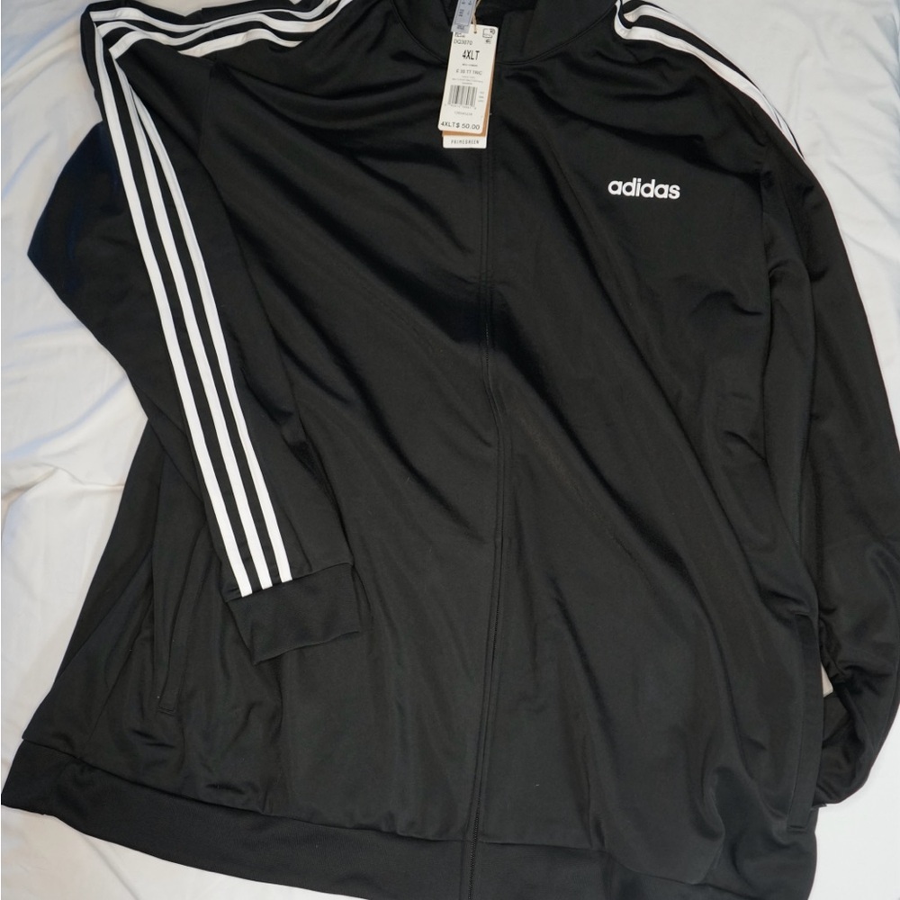 Adidas Black and White Striped Jacket